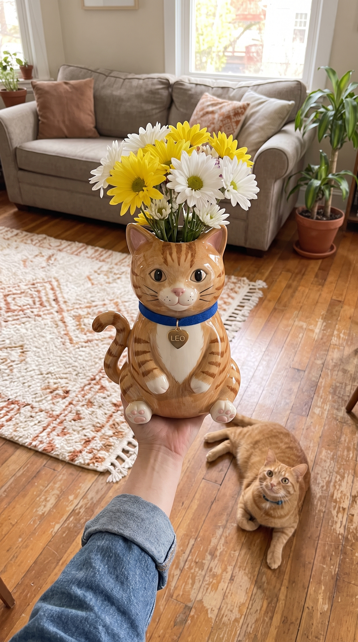 Handmade Custom Cat Planter