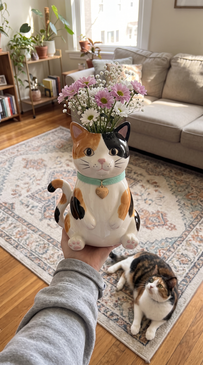 Handmade Custom Cat Planter