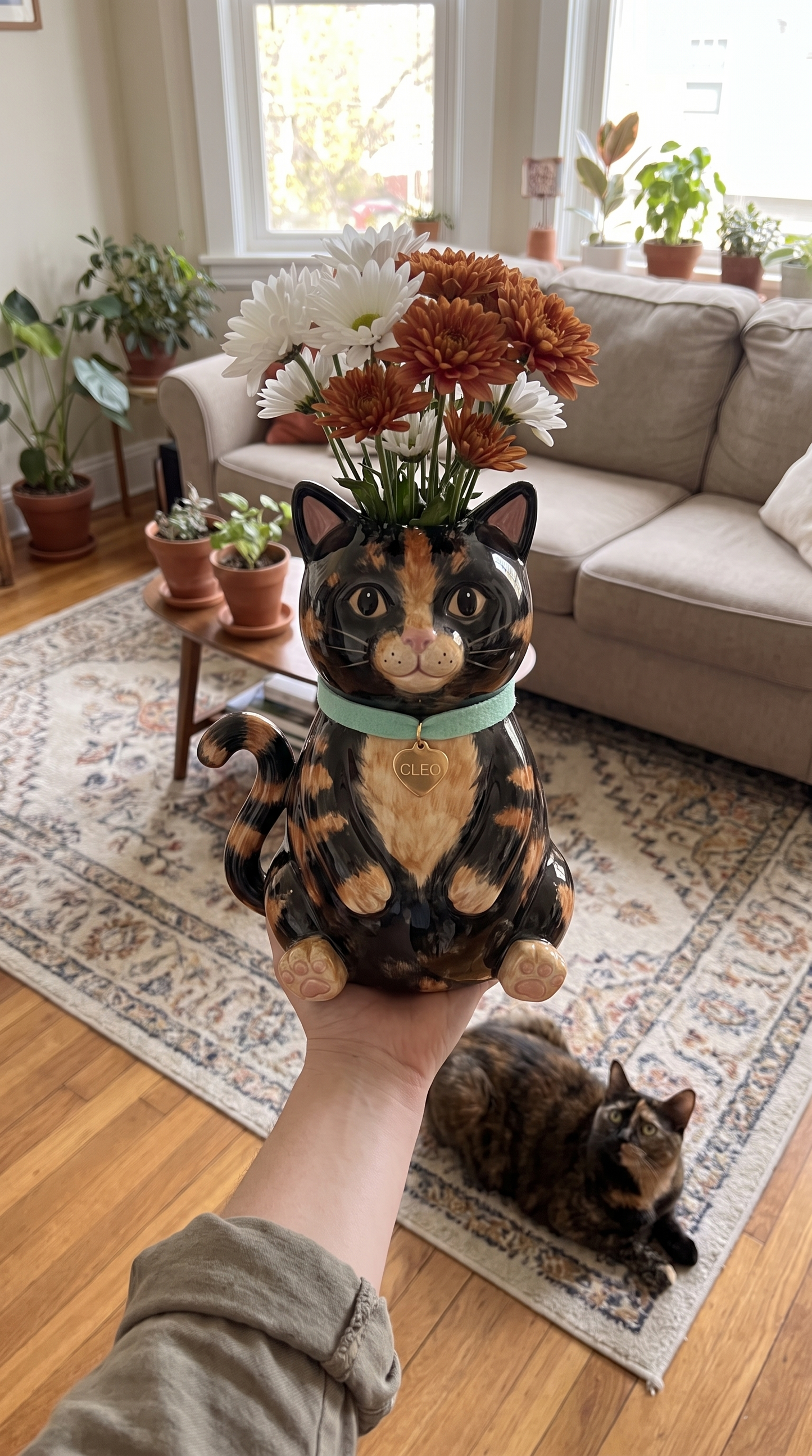 Handmade Custom Cat Planter